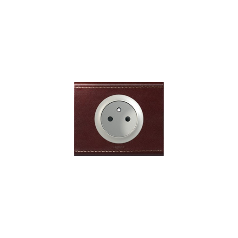 Cuir Lie De Vin - Prise 2P+T Bornes Auto - LEGRAND Cuir Lie De Vin - Prise 2P+T Bornes Auto - LEGRAND