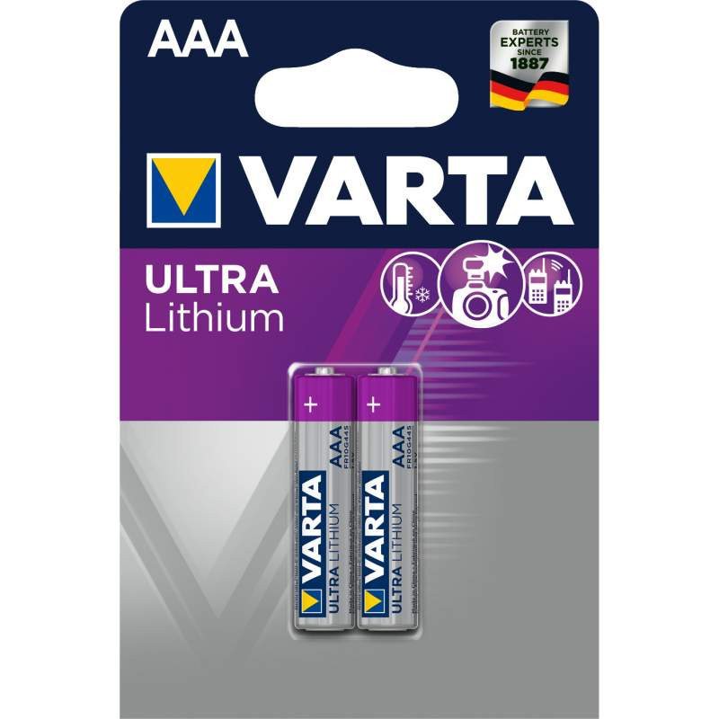 Piles Varta Lithium LR03 AAA (lot de 2)