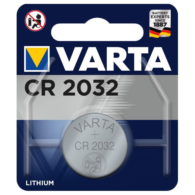 Pile électronique bouton lithium CR2032 Varta