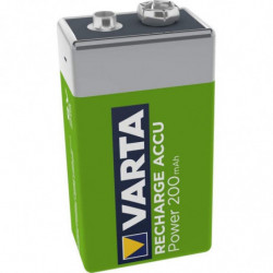 VARTA Piles rechargeables Pile Bloc 9V, lot de 1, Recharge Accu Power, 200  mAh, sans effet mémoire, préchargée, prête à l'emploi : : High-Tech