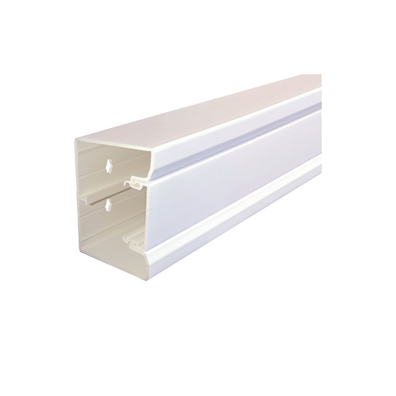 Goulotte électrique en plastique blanc GGK à enclipsage direct 100mm x 65mm  x 1m, Moulures