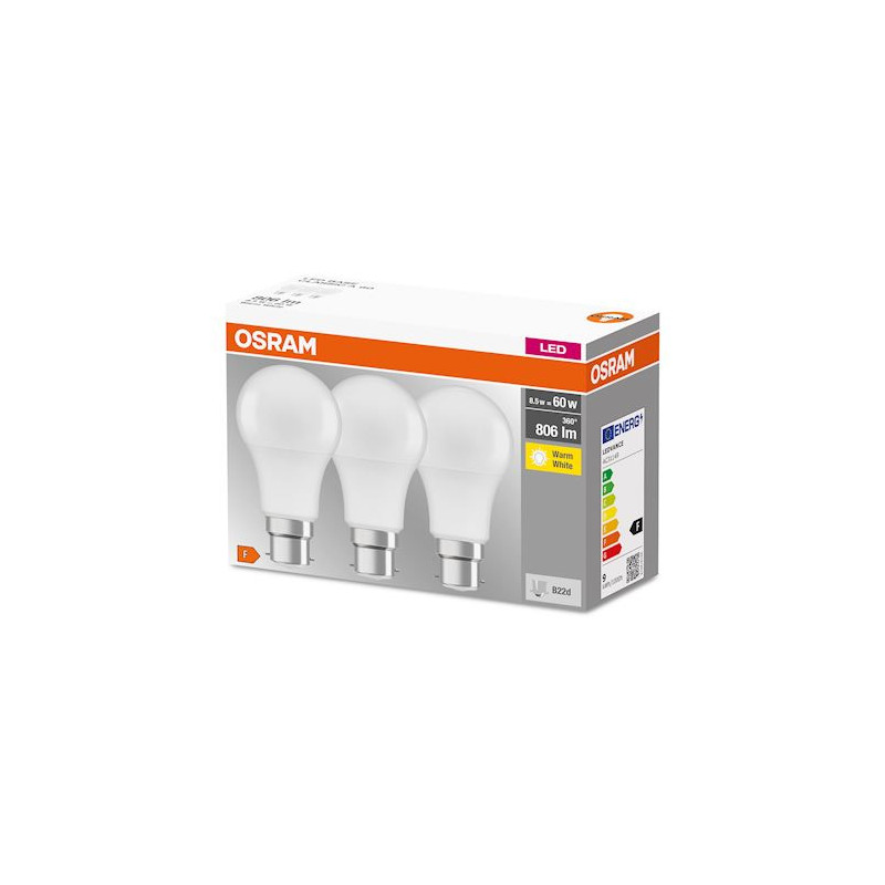 Ampoule led Standard B22 60W 806lm 2700K