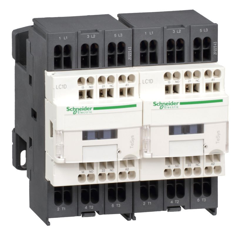 Contacteur inverseur 3P AC 3 440V 9A bobine 24Vcc TeSys LC2D SCHNEIDER LC2D093BD