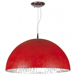 Suspension MOONFACE Argent+ROOD 3xE27 40W