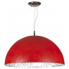 Suspension MOONFACE Argent+ROOD 3xE27 40W