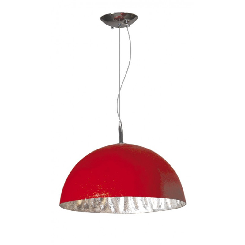 Suspension MOONFACE Argent+ROOD 1xE27 60W