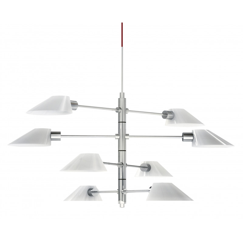 Suspension SOEUR SOURIRE 8x60W SHINY WHITE