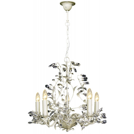 Lustre MICHELANGELO 5xE14 CREME/ZILVER Lustre MICHELANGELO 5xE14 CREME/ZILVER