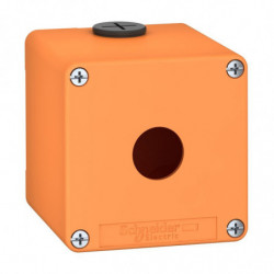 Boite métal vide orange -...