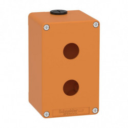 Boite métal vide orange -...