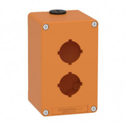 Boite métal vide orange -...