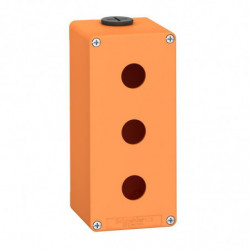 Boite métal vide orange -...