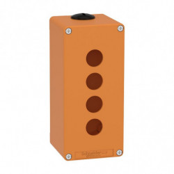 Boite métal vide orange -...