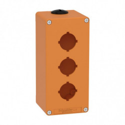 Boite métal vide orange -...