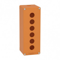 Boite métal vide orange -...