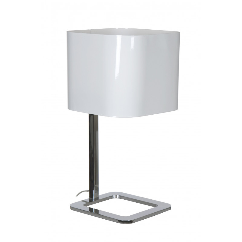 Lampe Bureau KWADRO CHROME KAP BLANC 24x24x48