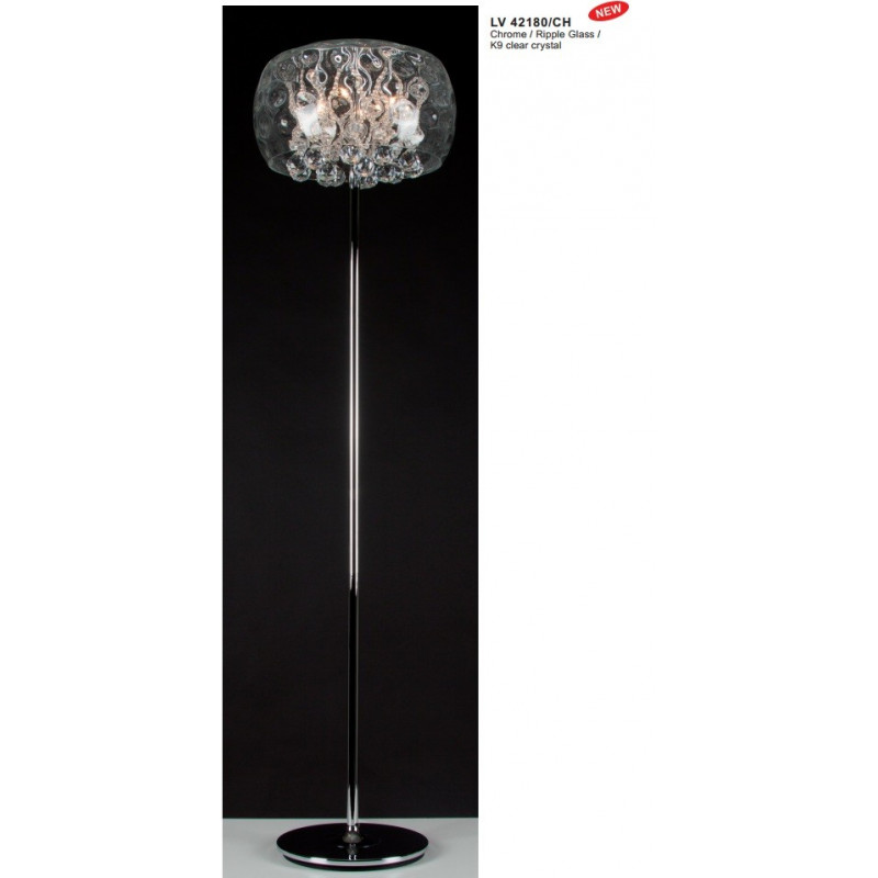 Lampadaire ICE CLEAR CHROME RIPPLE GLAS DIAM 