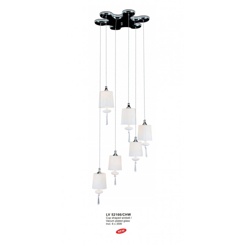 Suspension DANCE 6X35W CHROME+Blanc