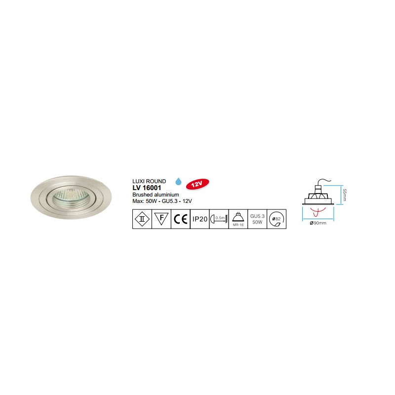 INB.SPOT LUXI ROND GU5.3-50W-12V ALU