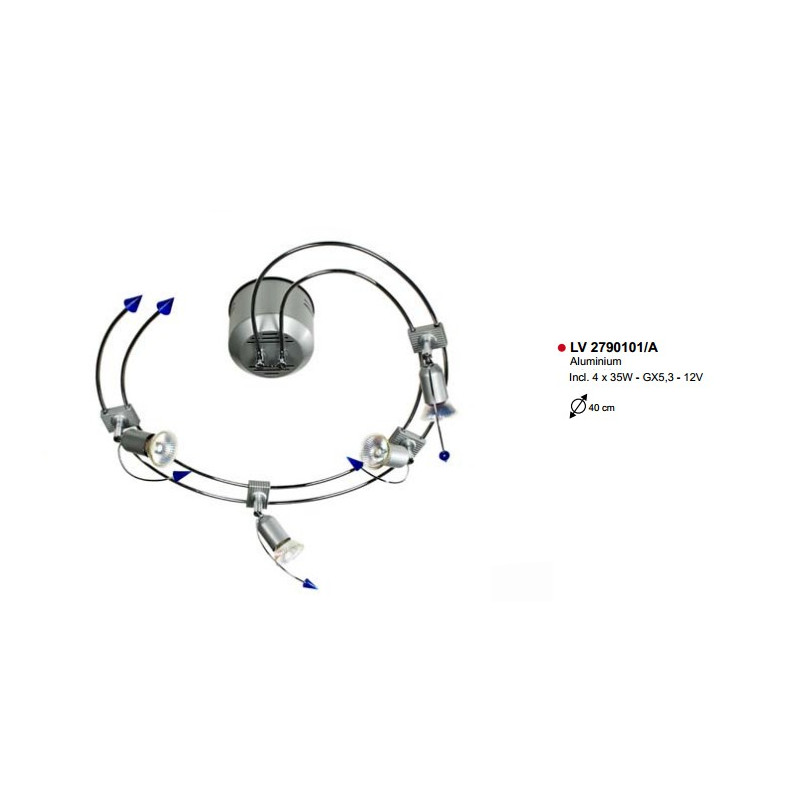 Spot Pauly - SPIRAAL ALU D40 4X35W/12V