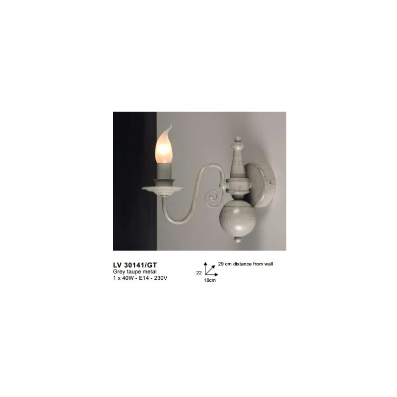 Applique BRUGGE WL1 GREY TAUPE E14-40W