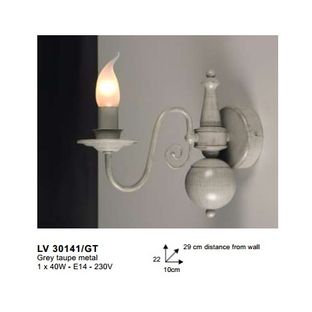 Applique BRUGGE WL1 GREY TAUPE E14-40W