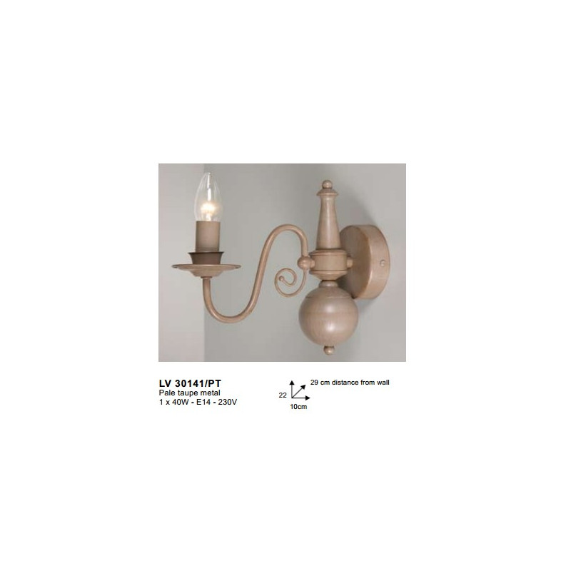 Applique BRUGGE WL1 PALE TAUPE E14-40W