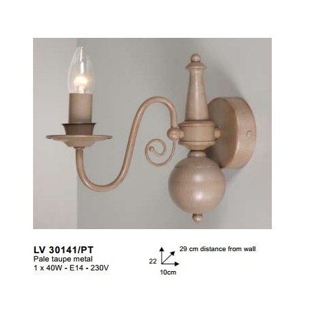 Applique BRUGGE WL1 PALE TAUPE E14-40W Applique BRUGGE WL1 PALE TAUPE E14-40W