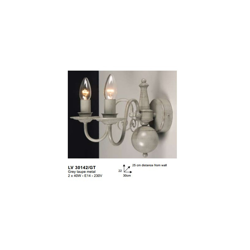 Applique BRUGGE WL2 GREY TAUPE E14-40W