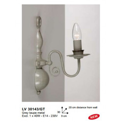 Applique BRUGGE SMALL WL1 GREY TAUPE E14-60W