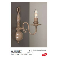 Applique BRUGGE SMALL WL1 PALE TAUPE E14-60W