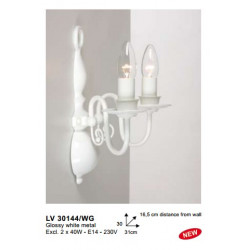 Applique BRUGGE SMALL WL2 WHITE GLOSSY E14-60W