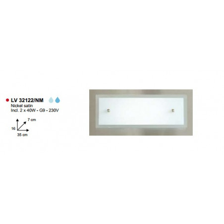 Applique ABANO RECTA KL.2XG9-40W NIKKEL MAT Applique ABANO RECTA KL.2XG9-40W NIKKEL MAT