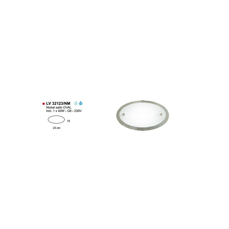 Applique ABANO OVAL KL.1XG9-40W NIKKEL MAT