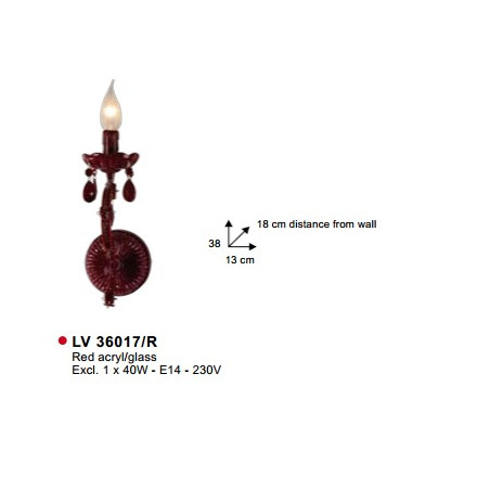 Applique W.LP.MARIE-THERESE 1L.Rouge Applique W.LP.MARIE-THERESE 1L.Rouge