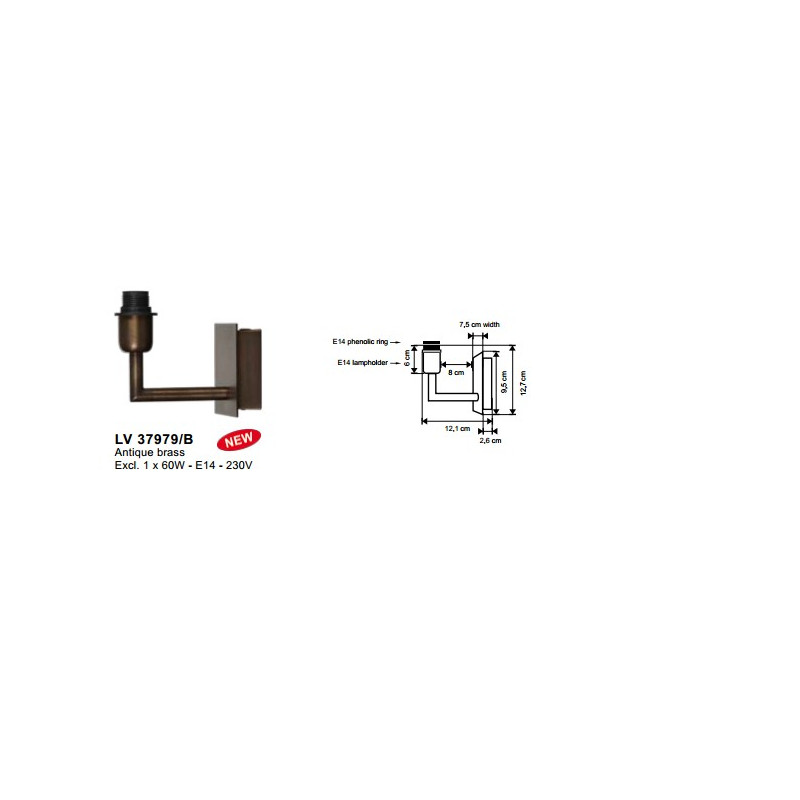 Applique SUITE MINI 1XE14 MAX40W Brun