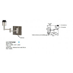 Applique .SUITE 1XE27-60W NIKKEL MAT+DIMMER