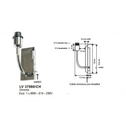 Applique  SUITE C 1X60W E14 Chrome