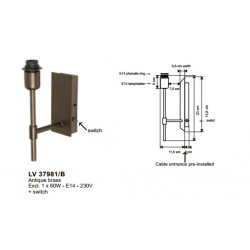 Applique  SUITE L 1XE14 Brun