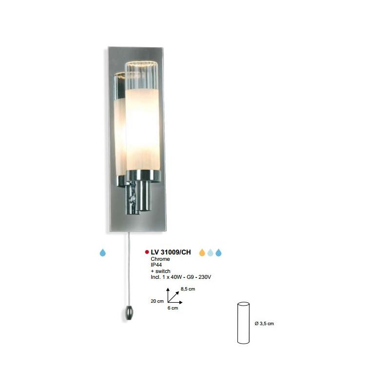 Applique BATH IP44 1XG9-40W +SCHAK CHROOM