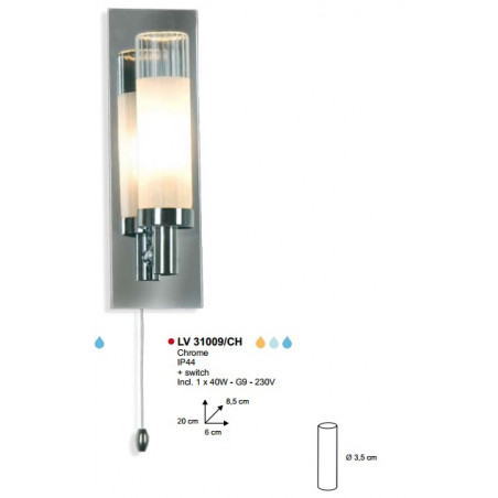 Applique BATH IP44 1XG9-40W +SCHAK CHROOM Applique BATH IP44 1XG9-40W +SCHAK CHROOM