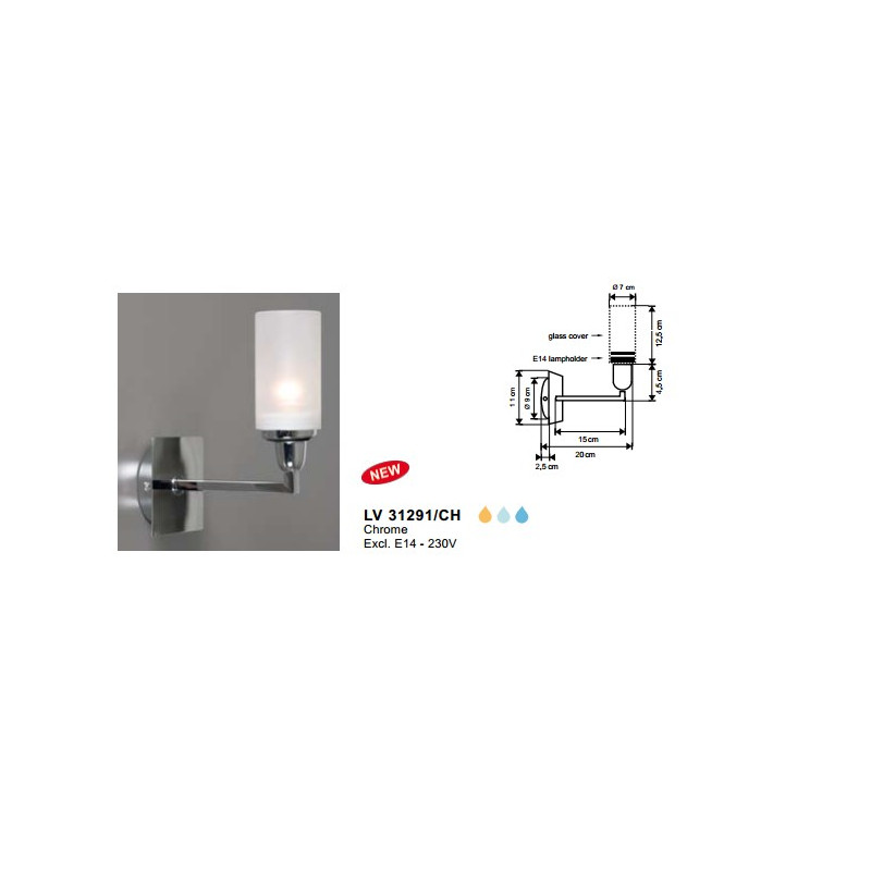 Applique BATH CLASSIC 1XE14 IP44