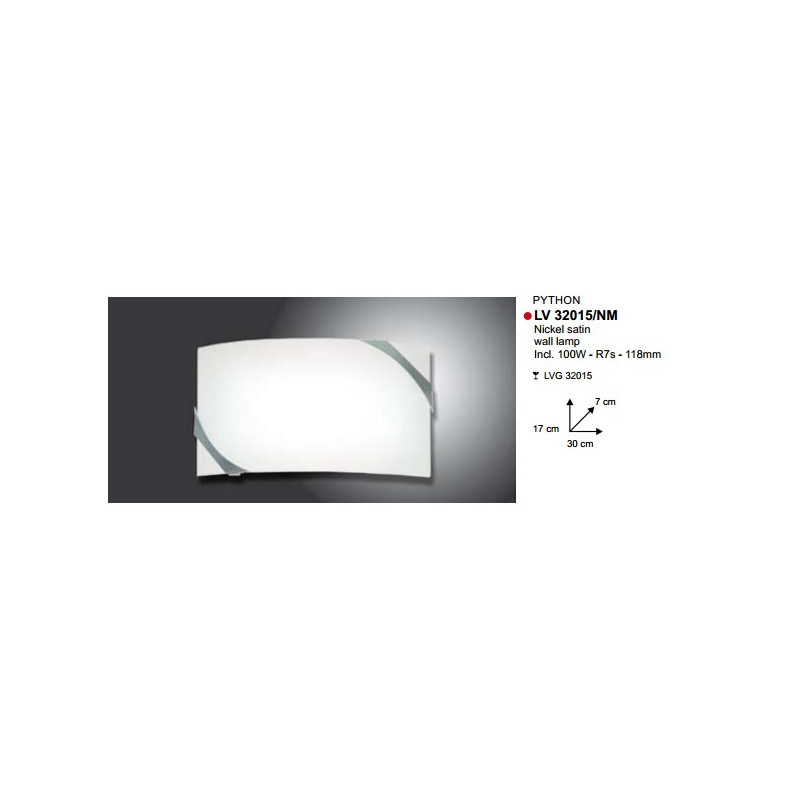Applique PYTHON NIKKEL-MAT 100W R7S 118MM