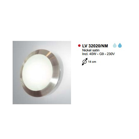 Applique PLAF. BEAM ROND NIKKEL-MAT G9 D13.5CM Applique PLAF. BEAM ROND NIKKEL-MAT G9 D13.5CM