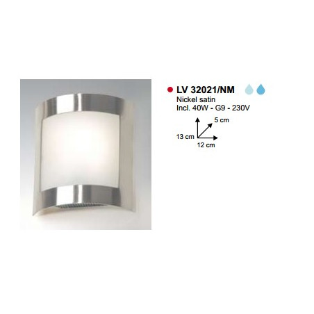 Applique BEAM SQUARE NIKKEL-MAT +LP 40W G9 Applique BEAM SQUARE NIKKEL-MAT +LP 40W G9