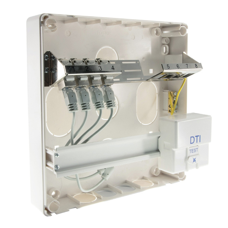 Tableau de com Grade 1, 4 Rj45 Cat.5E Dti (0802343)