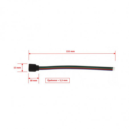 Câble D'extension ARGB 3 Broches Femelle – Pour Bande LED 5V (neuf)