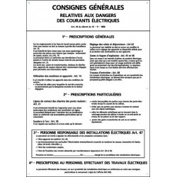 Plaque PVC ''Consignes...