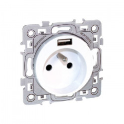 SQUARE Prise 2P+T + USB A...