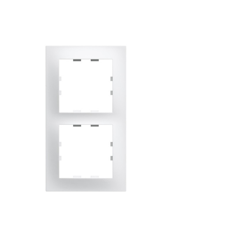 Plaque Double Kallysta POP Blanc Neige Hager - Modèle WKN402 - Horizontale